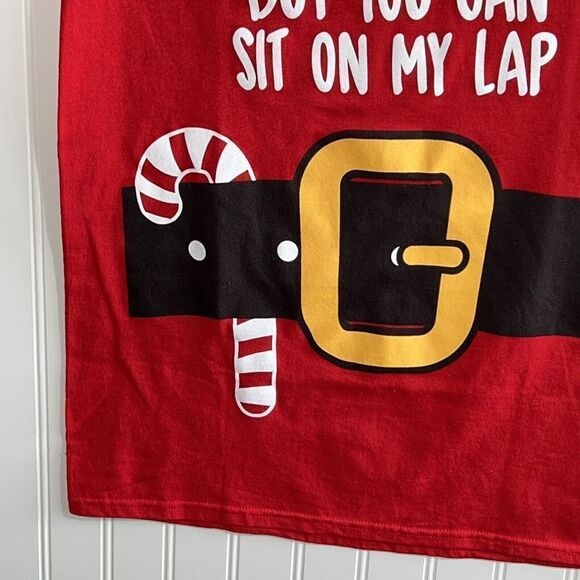 I’m Not Santa But You Can Sit On My Lap Tee Unisex Small Red Short Slv Ugly Tee - Picture 4 of 6